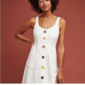 Anthropologie antiqua button down white dress